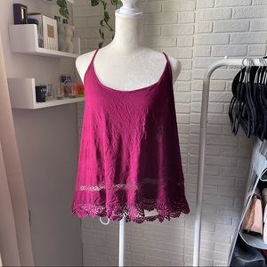 Forever 21 Plus Plum Lace Embellished Blouse
